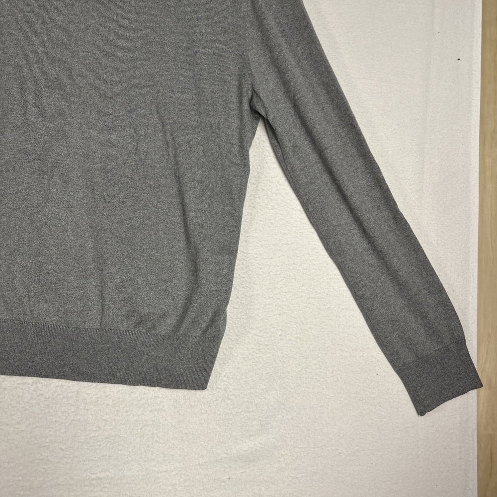 Banana Republic Sweater Mens Large Silk Cashmere Gray Luxury Blend V-Neck Preppy - Picture 9 of 9